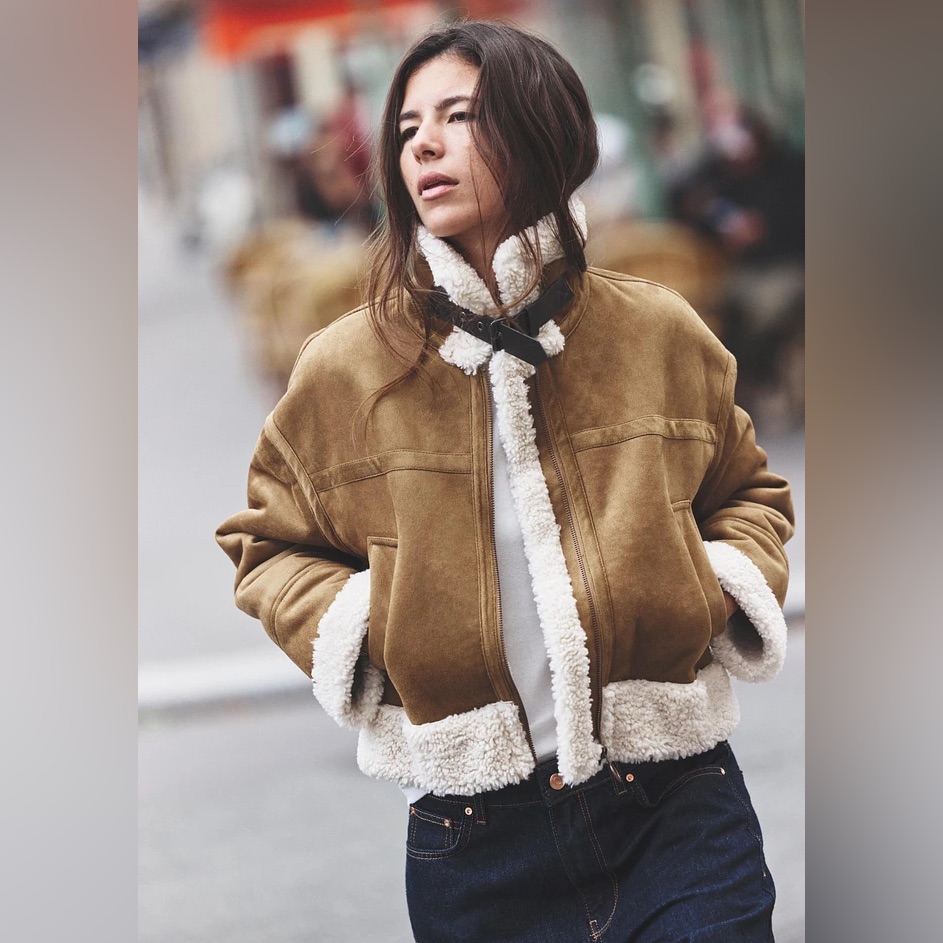 Zara Double-Faced Centered Zipper Jacket